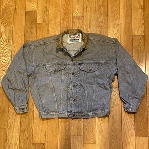 Vintage Guess USA Denim Jacket, Leather Collar